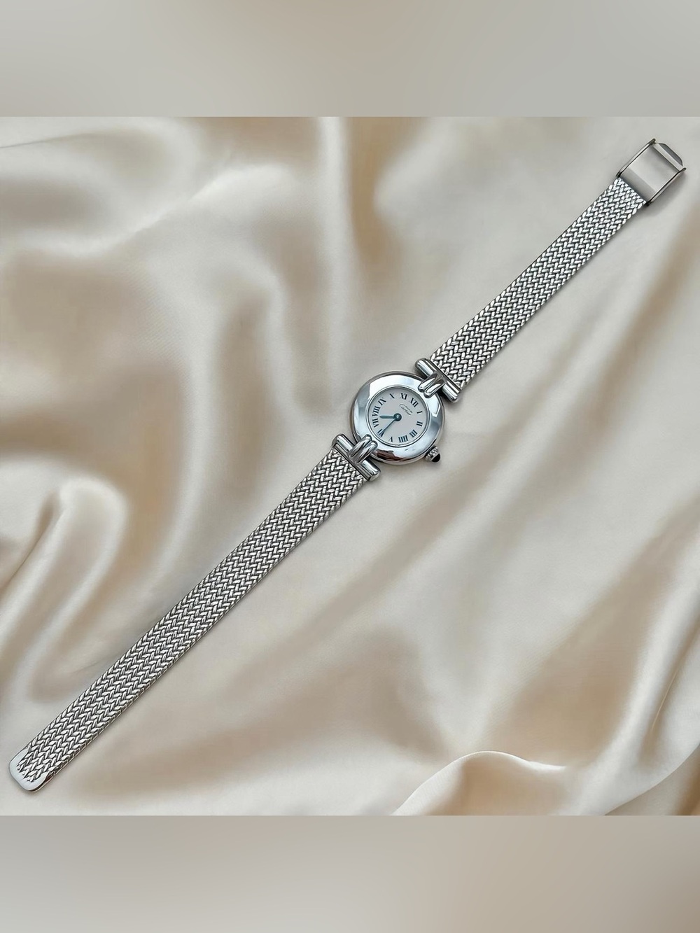 AUTHENTIC VINTAGE CARTIER SILVER WATCH - WITH BOX - Picture 5 of 8